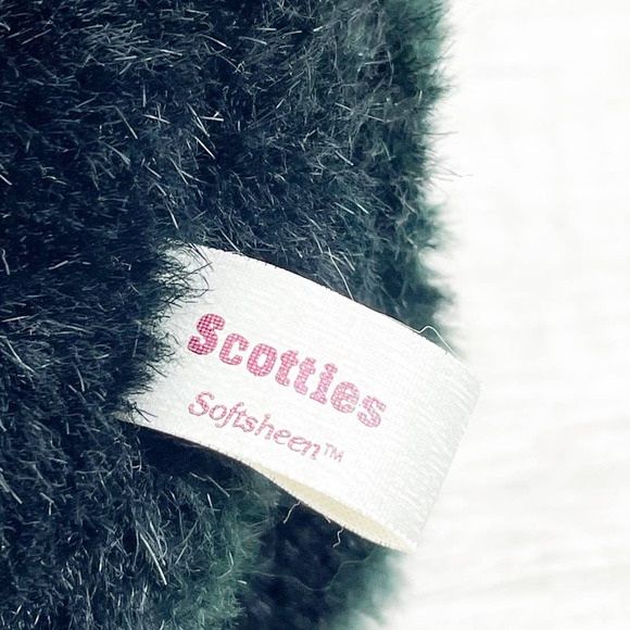Scotties Softsheen Black Scottie Terrier Puppy Dog Plush Stuffed Animal Bow 7" - Picture 4 of 5